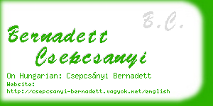 bernadett csepcsanyi business card